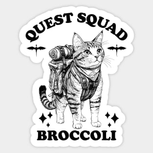 Quest Squad Broccoli Adventure Cat Fantasy Design Sticker